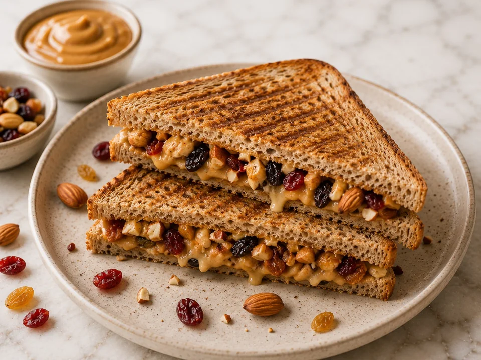 Dry Fruit Peanut Butter Sandwich from Nikki’s Kitchen