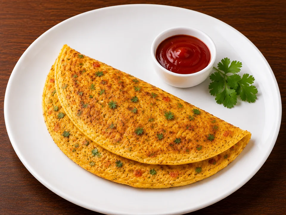 Egg Masala Omelette without Onion from Nikki’s Kitchen