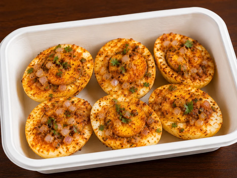 Masala Fried Boiled Eggs from Nikki’s Kitchen
