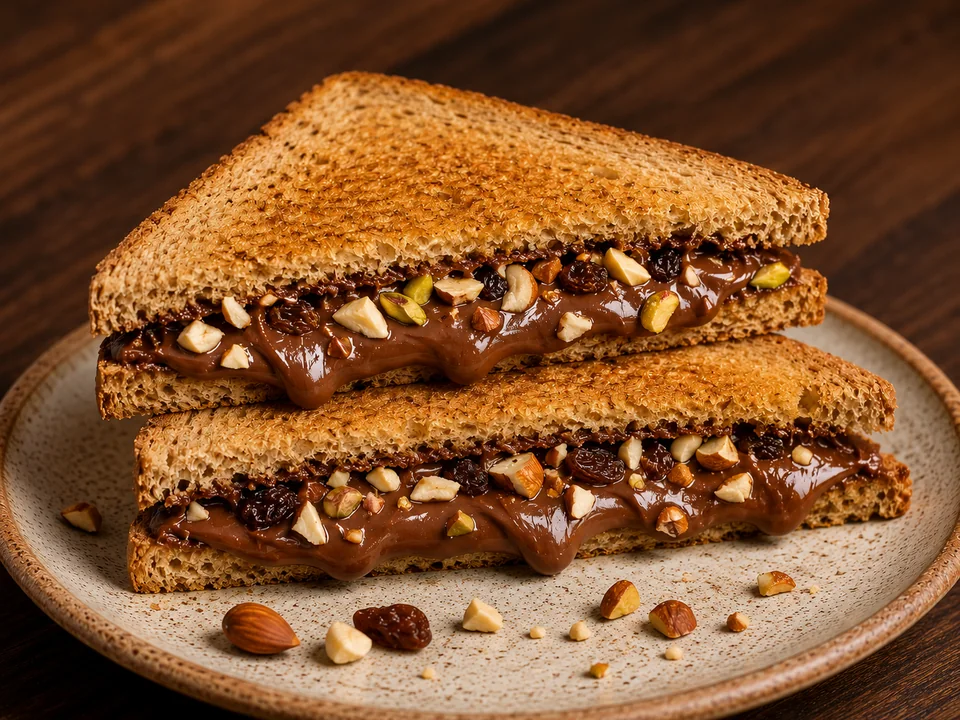 Nutella Dry Fruit Sandwich from Nikki’s Kitchen