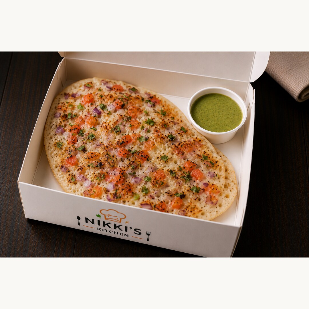 Onion Tomato Uttapam from Nikki’s Kitchen